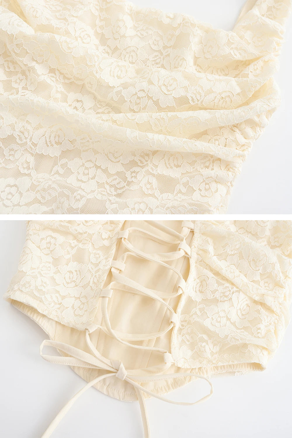 Women’s 2-Piece Set – Lace-Up Crop Top & Maxi Skirt