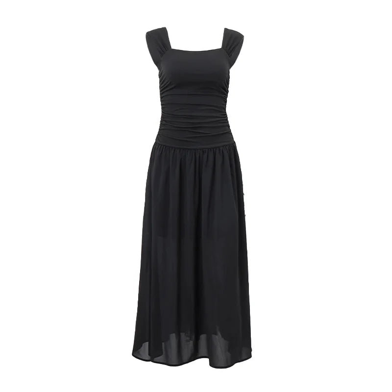 Ruched Bodycon Maxi Dress – Y2K Style